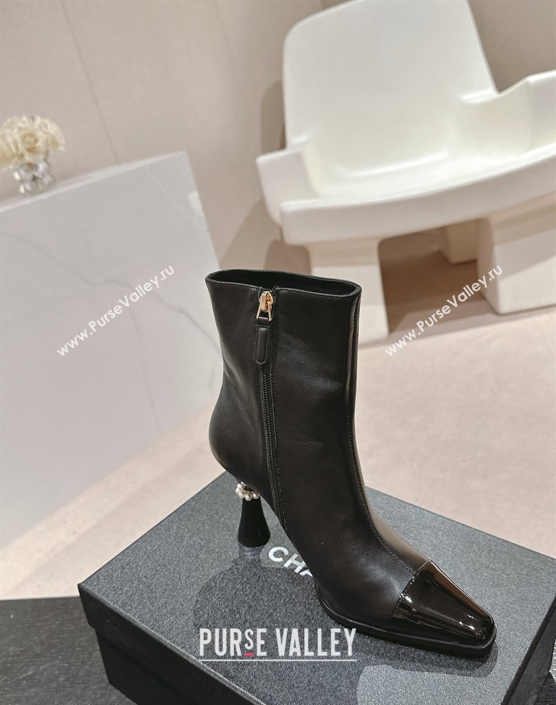 Chanel Calfskin Ankle Boots with Charms Buckle Strap Black 2024 CH101601 (MD-241016008)