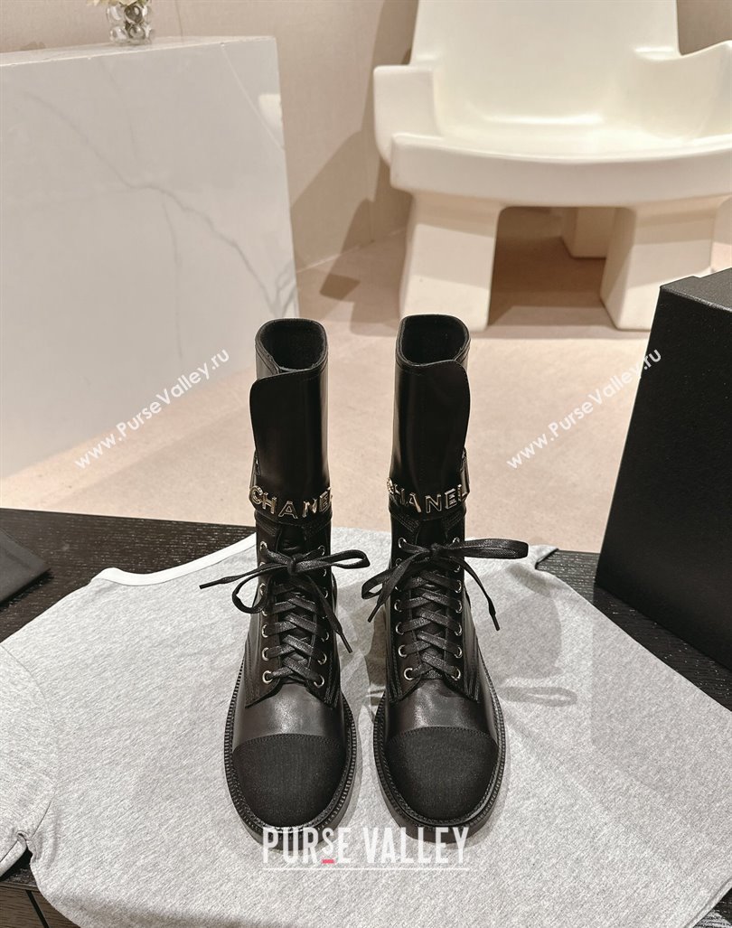 Chanel Calfskin Ankle Boots with CHANEL Buckle Black 2024 CH101603 (MD-241016020)