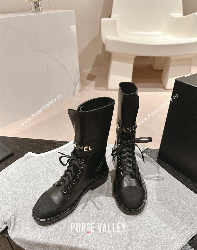 Chanel Calfskin Ankle Boots with CHANEL Buckle Black 2024 CH101603 (MD-241016020)