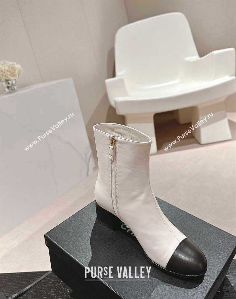 Chanel Calfskin Ankle Boots with Pocket White 2024 CH101604 (MD-241016022)