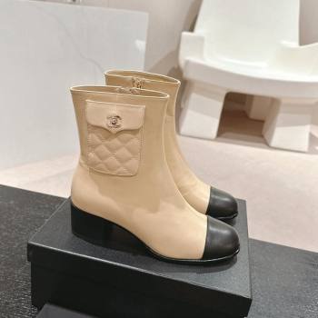 Chanel Calfskin Ankle Boots with Pocket Beige 2024 CH101604 (MD-241016023)