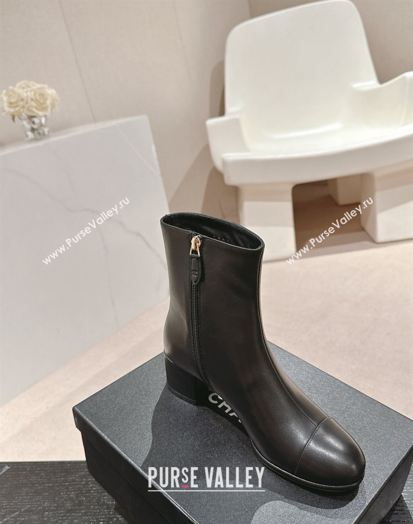 Chanel Calfskin Ankle Boots with Pocket Black 2024 CH101604 (MD-241016024)