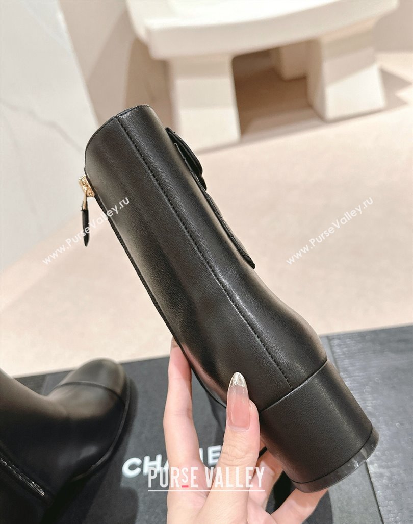 Chanel Calfskin Ankle Boots with Pocket Black 2024 CH101604 (MD-241016024)