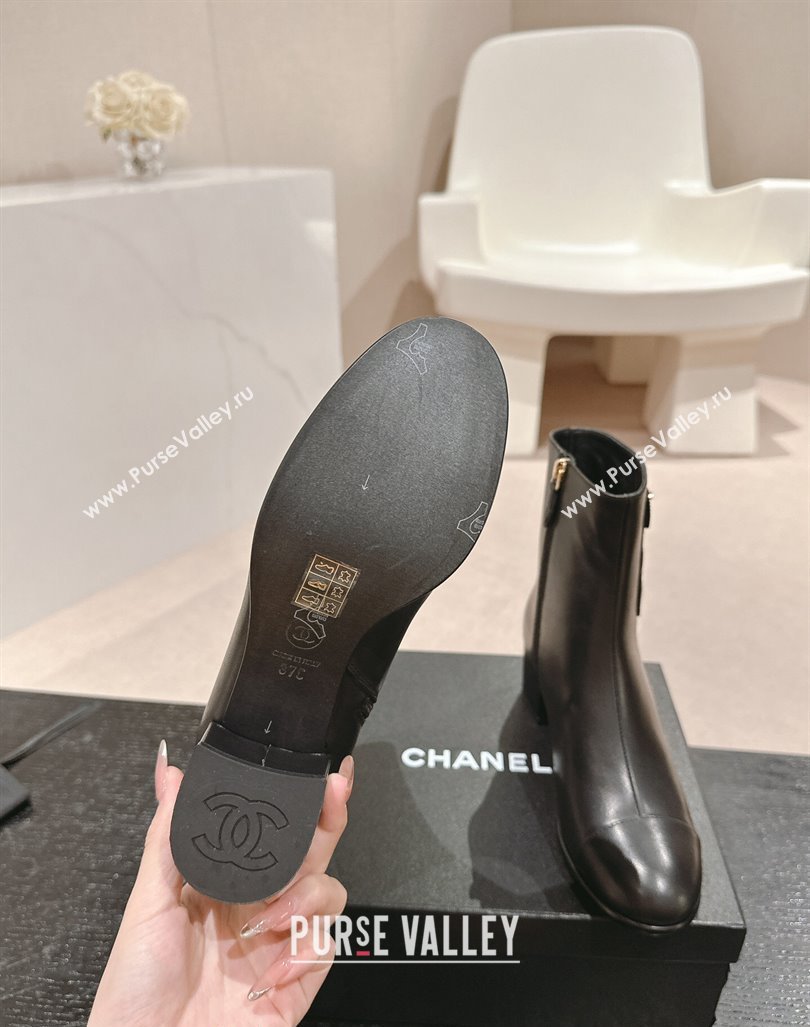 Chanel Calfskin Ankle Boots with Pocket Black 2024 CH101604 (MD-241016024)