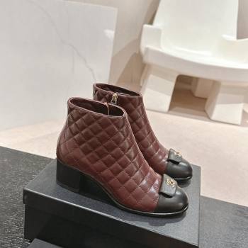 Chanel Quilted Calfskin Ankle Boots with Foldover CC Dark Brown 2024 CH101605 (MD-241016027)