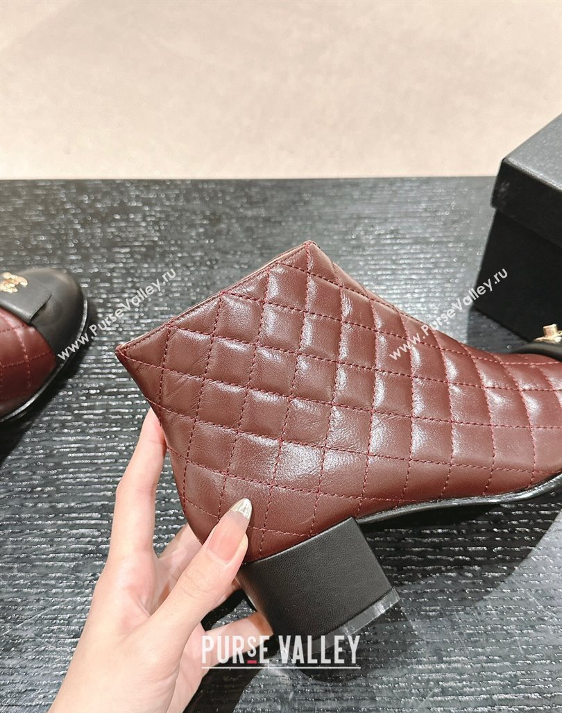 Chanel Quilted Calfskin Ankle Boots with Foldover CC Dark Brown 2024 CH101605 (MD-241016027)