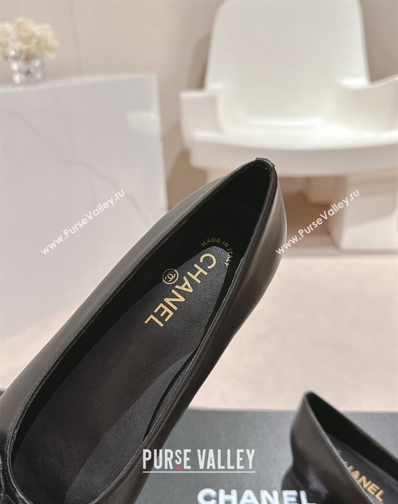 Chanel Calfskin Grosgrain Ballet Flat with Bow Black2 2024 CH101701 (MD-241017010)