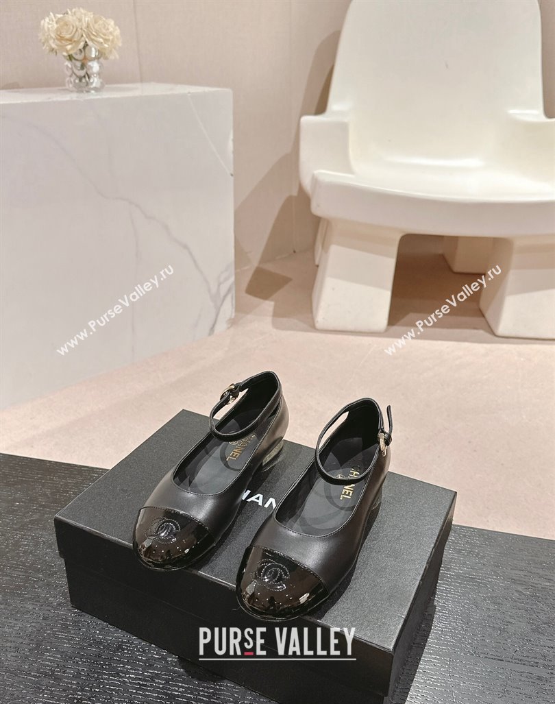 Chanel Calfskin Patent Leather Mary Janes Ballet Flats G46024 Black 2024 (MD-241016156)