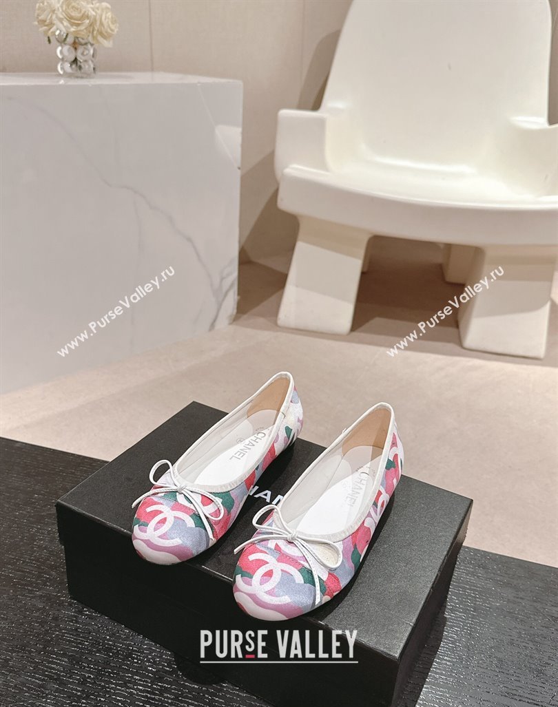 Chanel Classic Printed Grosgrain Ballet Flat with Bow Multicolor 2024 CH101702 (MD-241017014)