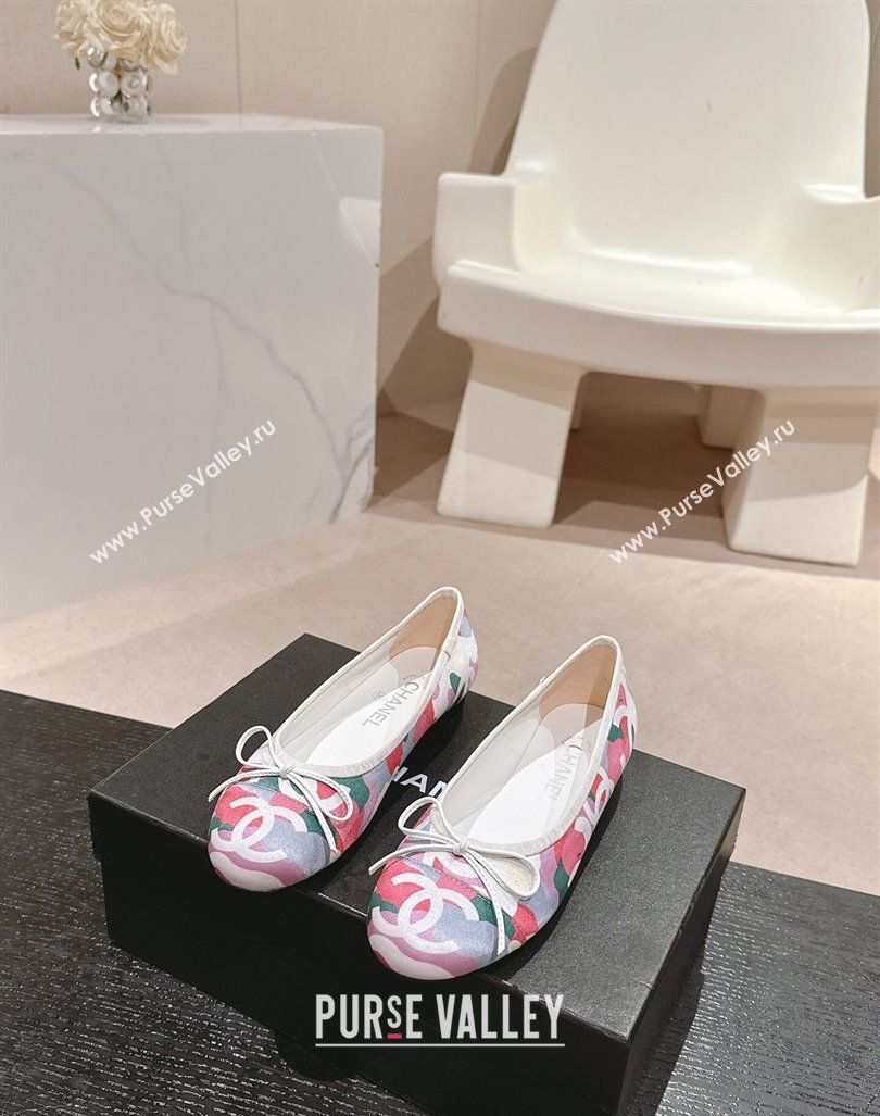 Chanel Classic Printed Grosgrain Ballet Flat with Bow Multicolor 2024 CH101702 (MD-241017014)