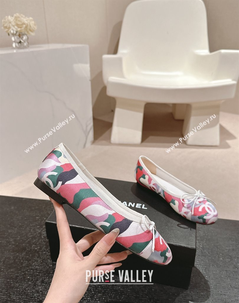 Chanel Classic Printed Grosgrain Ballet Flat with Bow Multicolor 2024 CH101702 (MD-241017014)