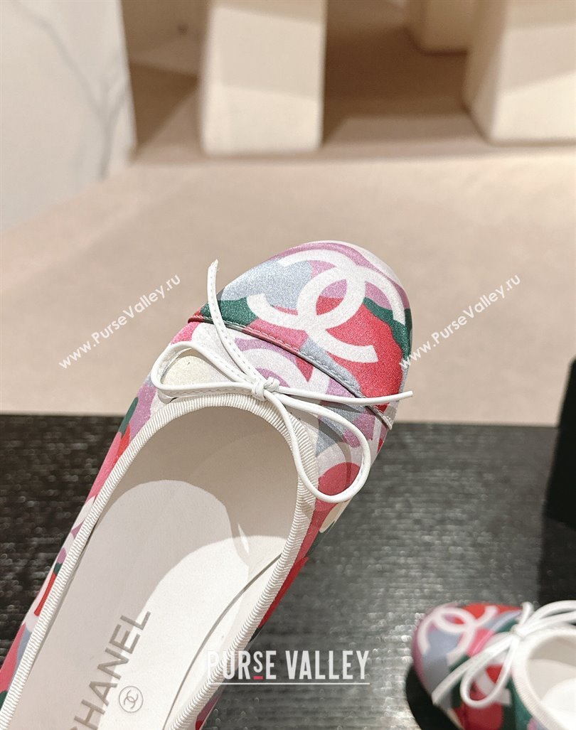 Chanel Classic Printed Grosgrain Ballet Flat with Bow Multicolor 2024 CH101702 (MD-241017014)