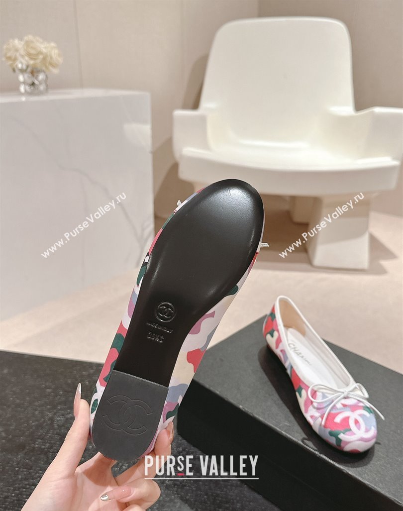 Chanel Classic Printed Grosgrain Ballet Flat with Bow Multicolor 2024 CH101702 (MD-241017014)