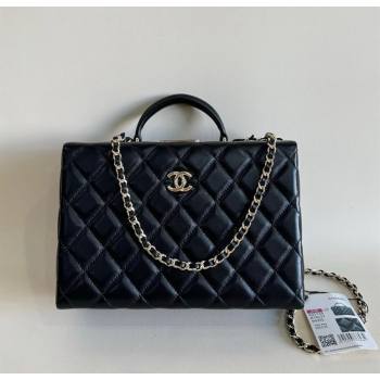 Chanel Quilted Lambskin Box Bag Black 2024 AS5168 TOP (YD-241106021)