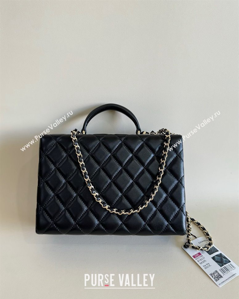 Chanel Quilted Lambskin Box Bag Black 2024 AS5168 TOP (YD-241106021)