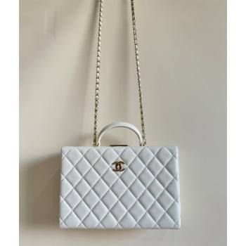 Chanel Quilted Lambskin Box Bag White 2024 AS5168 TOP (YD-241106023)