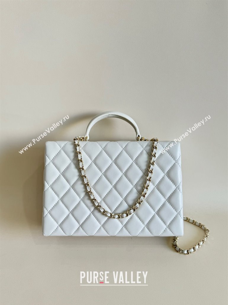 Chanel Quilted Lambskin Box Bag White 2024 AS5168 TOP (YD-241106023)