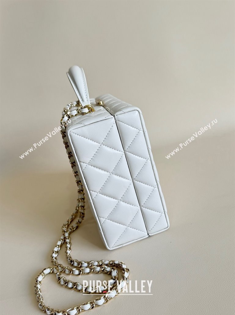 Chanel Quilted Lambskin Box Bag White 2024 AS5168 TOP (YD-241106023)