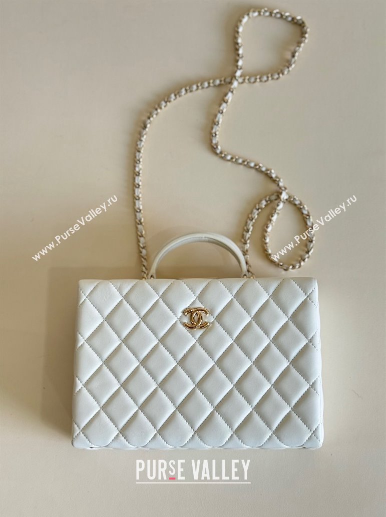 Chanel Quilted Lambskin Box Bag White 2024 AS5168 TOP (YD-241106023)