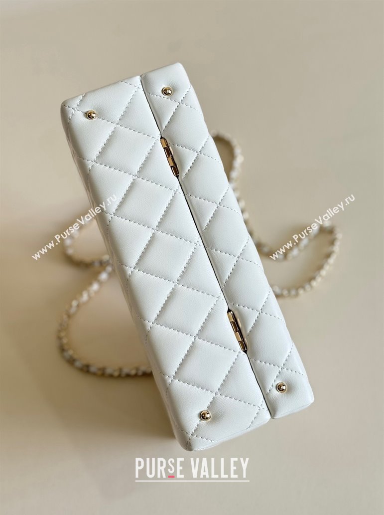 Chanel Quilted Lambskin Box Bag White 2024 AS5168 TOP (YD-241106023)