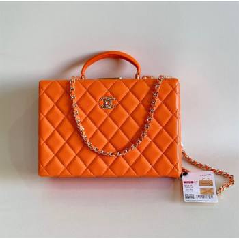 Chanel Quilted Lambskin Box Bag Orange 2024 AS5168 TOP (YD-241106024)