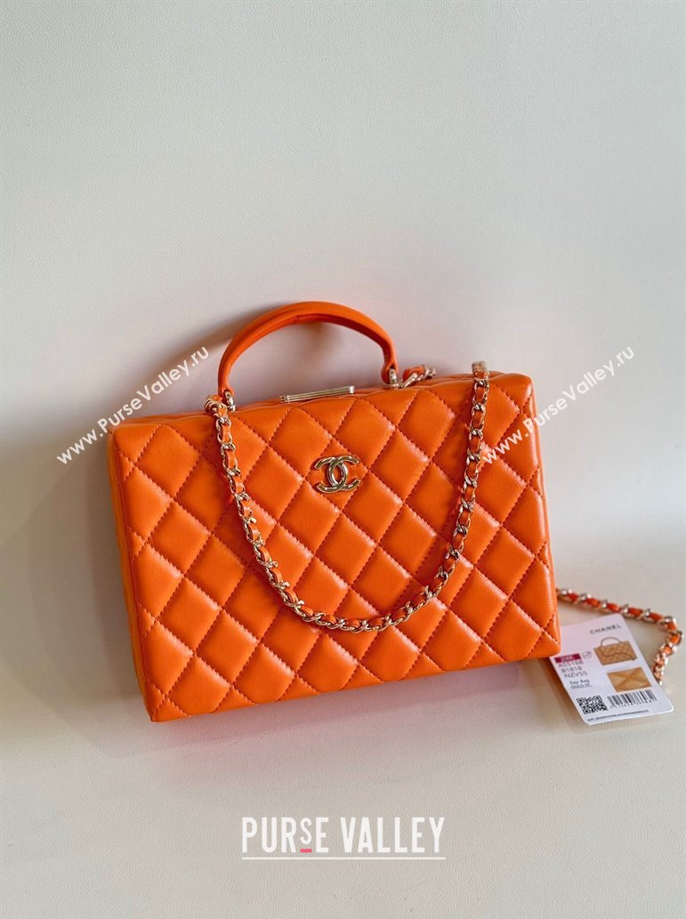 Chanel Quilted Lambskin Box Bag Orange 2024 AS5168 TOP (YD-241106024)