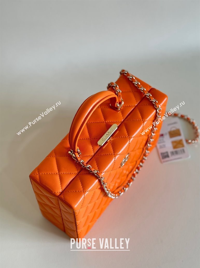 Chanel Quilted Lambskin Box Bag Orange 2024 AS5168 TOP (YD-241106024)