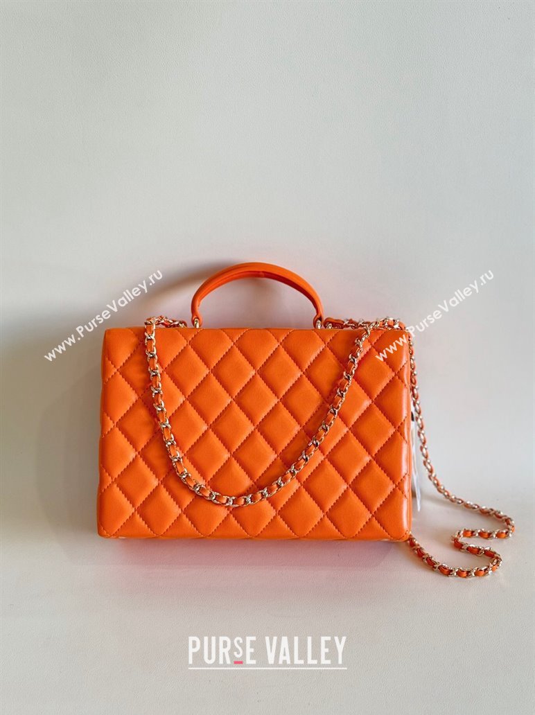 Chanel Quilted Lambskin Box Bag Orange 2024 AS5168 TOP (YD-241106024)