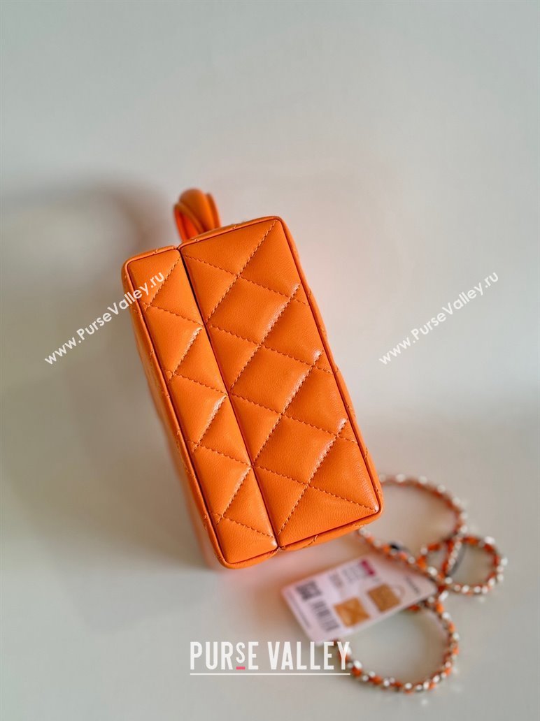 Chanel Quilted Lambskin Box Bag Orange 2024 AS5168 TOP (YD-241106024)