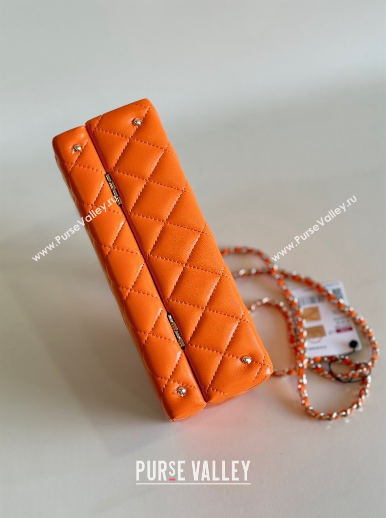 Chanel Quilted Lambskin Box Bag Orange 2024 AS5168 TOP (YD-241106024)