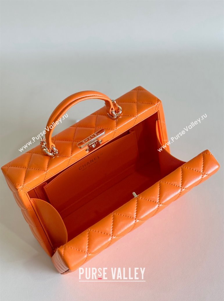 Chanel Quilted Lambskin Box Bag Orange 2024 AS5168 TOP (YD-241106024)