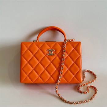 Chanel Quilted Lambskin Small Box Bag Orange 2024 AS5167 TOP (YD-241106025)