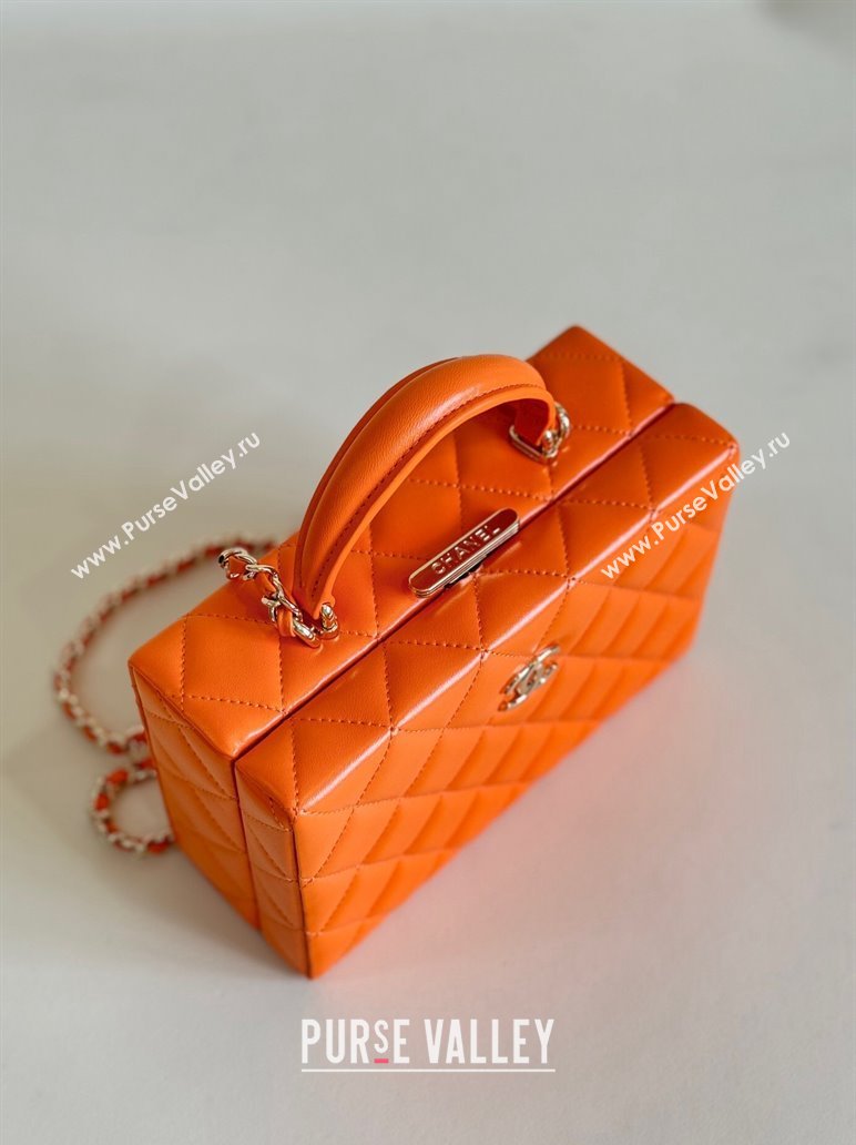 Chanel Quilted Lambskin Small Box Bag Orange 2024 AS5167 TOP (YD-241106025)