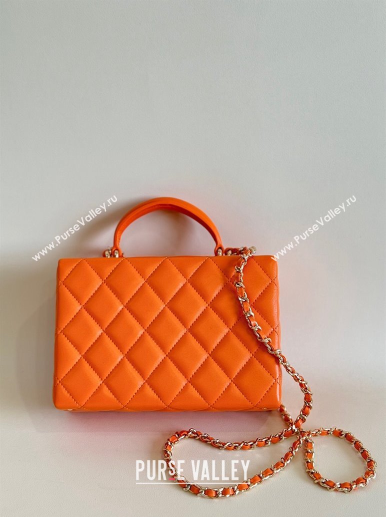 Chanel Quilted Lambskin Small Box Bag Orange 2024 AS5167 TOP (YD-241106025)