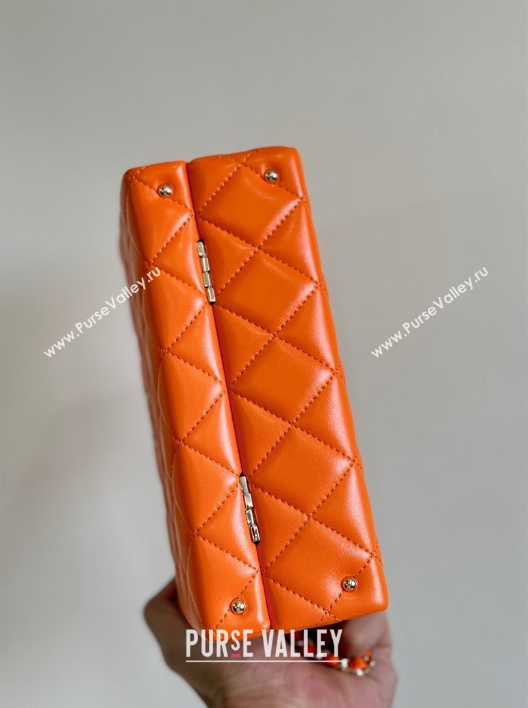 Chanel Quilted Lambskin Small Box Bag Orange 2024 AS5167 TOP (YD-241106025)