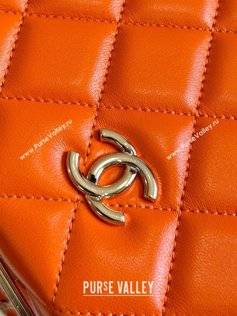 Chanel Quilted Lambskin Small Box Bag Orange 2024 AS5167 TOP (YD-241106025)