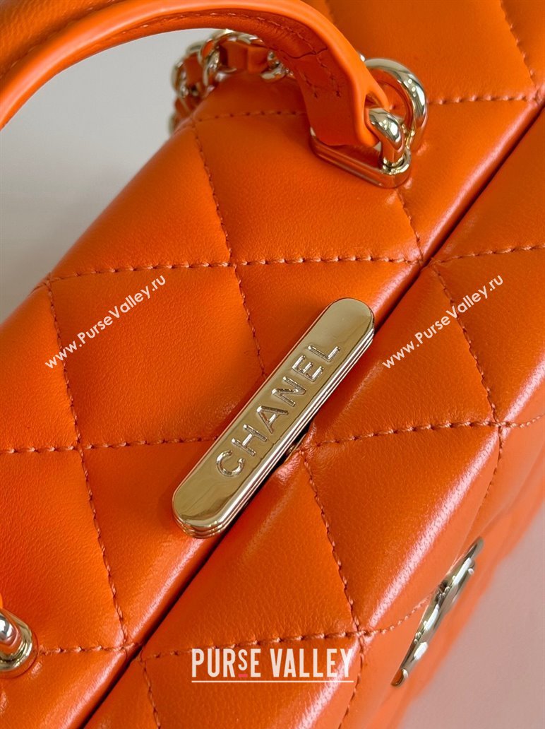 Chanel Quilted Lambskin Small Box Bag Orange 2024 AS5167 TOP (YD-241106025)