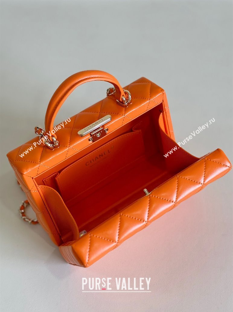 Chanel Quilted Lambskin Small Box Bag Orange 2024 AS5167 TOP (YD-241106025)