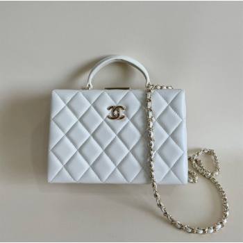 Chanel Quilted Lambskin Small Box Bag White 2024 AS5167 TOP (YD-241106027)