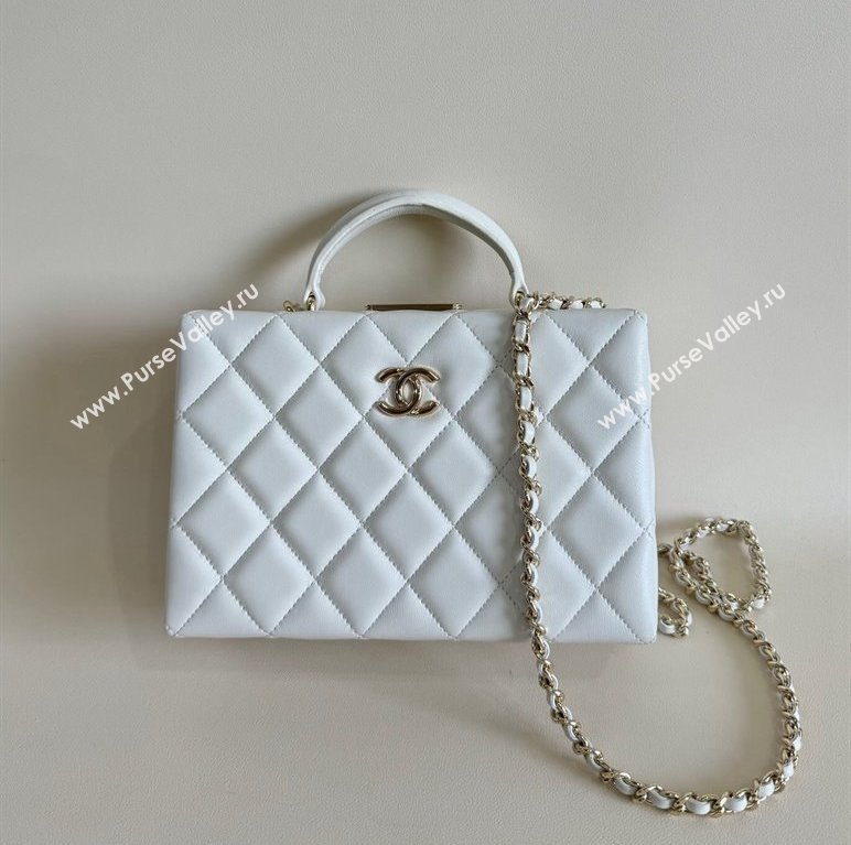 Chanel Quilted Lambskin Small Box Bag White 2024 AS5167 TOP (YD-241106027)