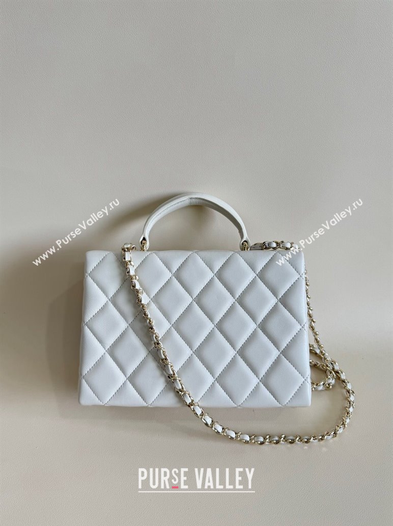 Chanel Quilted Lambskin Small Box Bag White 2024 AS5167 TOP (YD-241106027)