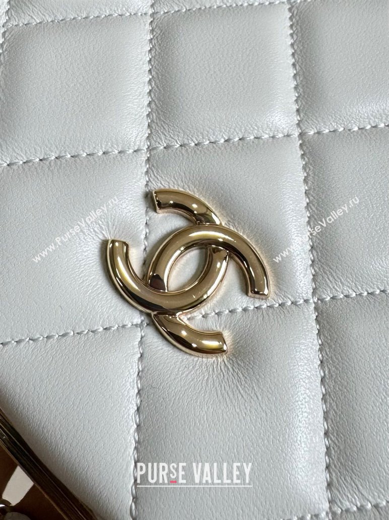 Chanel Quilted Lambskin Small Box Bag White 2024 AS5167 TOP (YD-241106027)