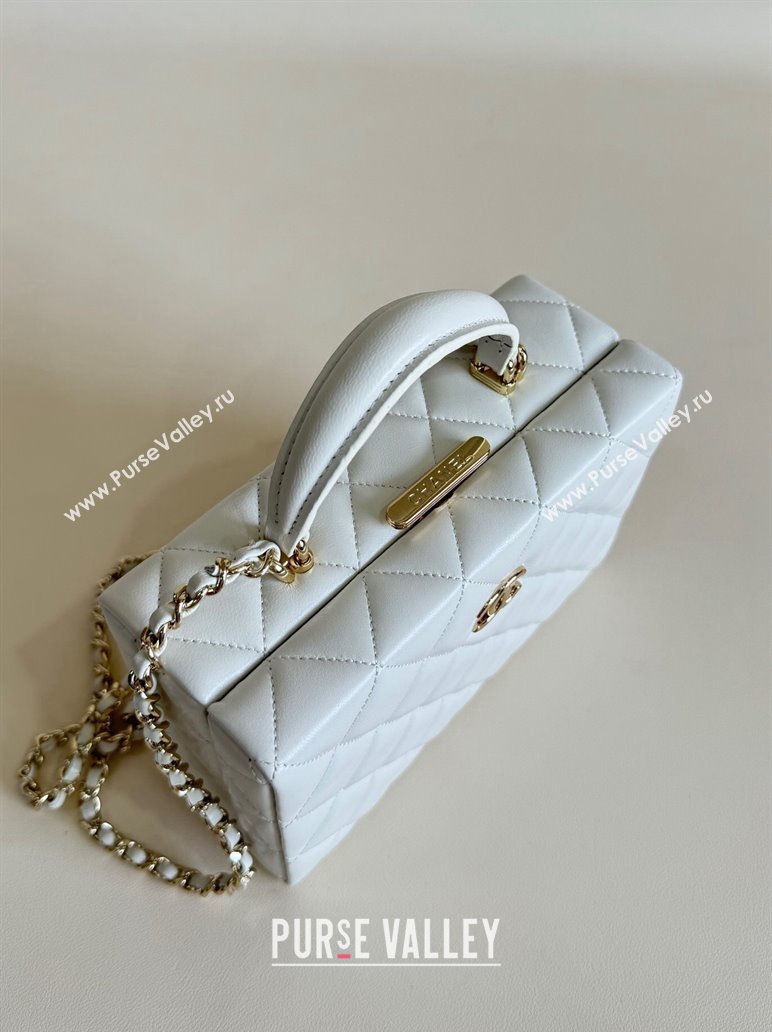 Chanel Quilted Lambskin Small Box Bag White 2024 AS5167 TOP (YD-241106027)