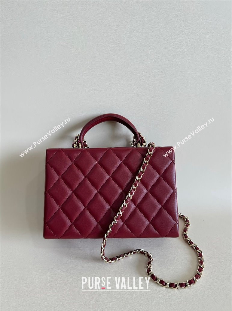 Chanel Quilted Lambskin Small Box Bag Burgundy 2024 AS5167 TOP (YD-241106028)