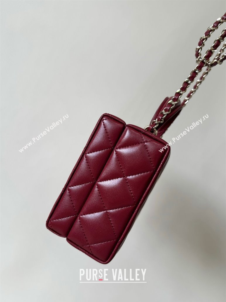 Chanel Quilted Lambskin Small Box Bag Burgundy 2024 AS5167 TOP (YD-241106028)