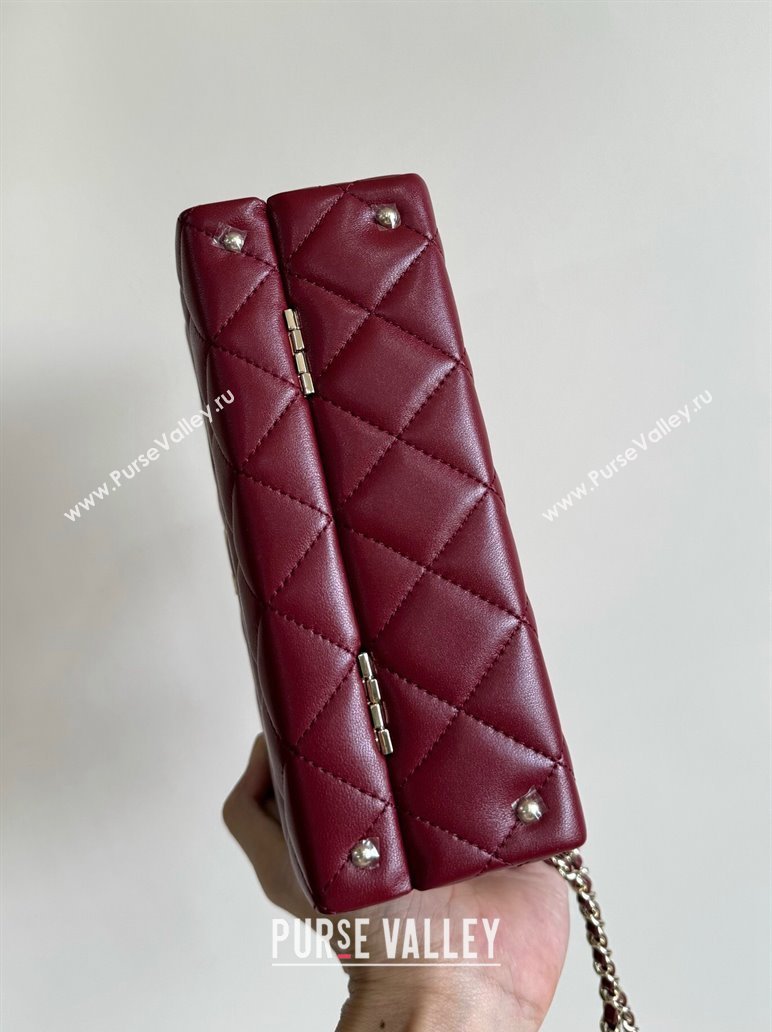 Chanel Quilted Lambskin Small Box Bag Burgundy 2024 AS5167 TOP (YD-241106028)