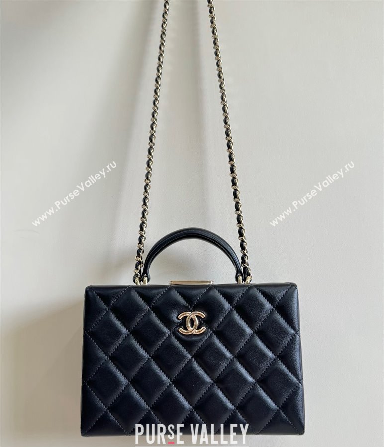 Chanel Quilted Lambskin Small Box Bag Black 2024 AS5167 TOP (YD-241106029)