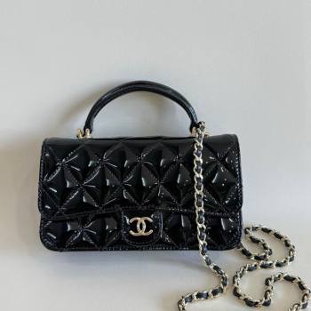 Chanel Patent Calfskin Flap Phone Holder with Chain AP3226 Black 2024 (YD-241106030)