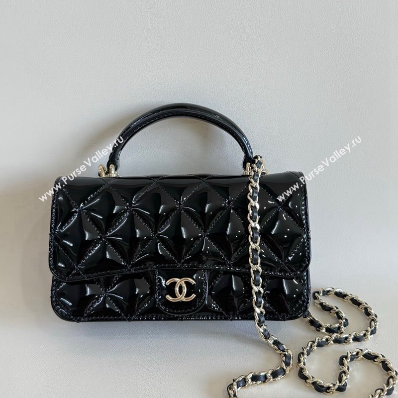 Chanel Patent Calfskin Flap Phone Holder with Chain AP3226 Black 2024 (YD-241106030)