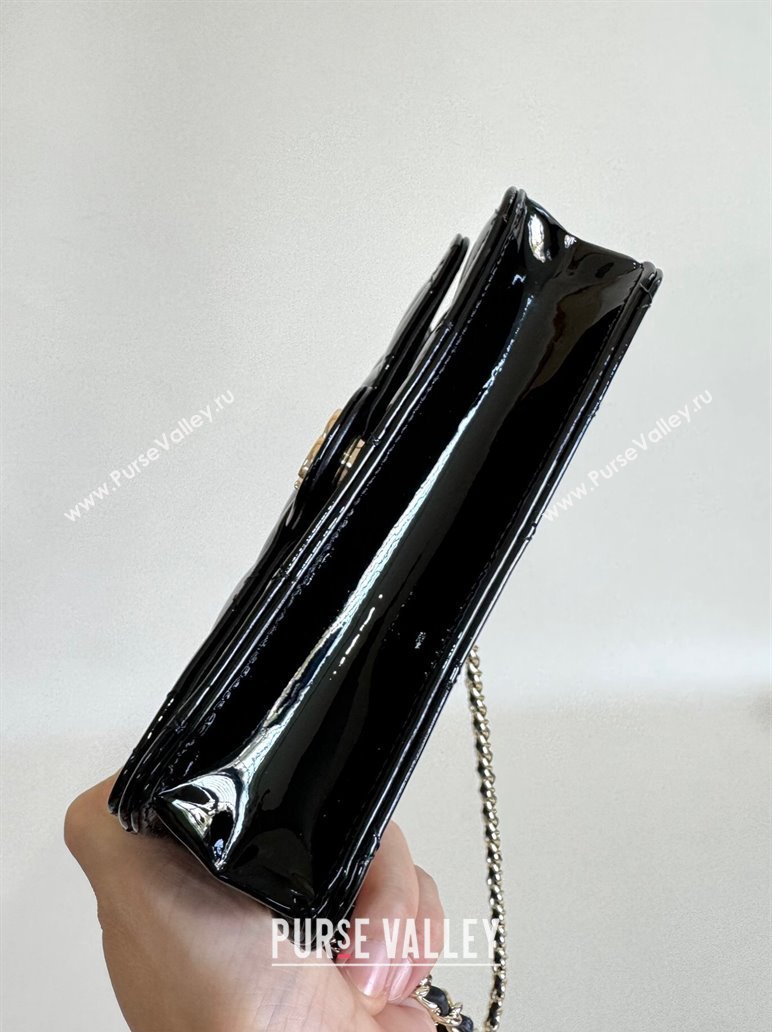 Chanel Patent Calfskin Flap Phone Holder with Chain AP3226 Black 2024 (YD-241106030)